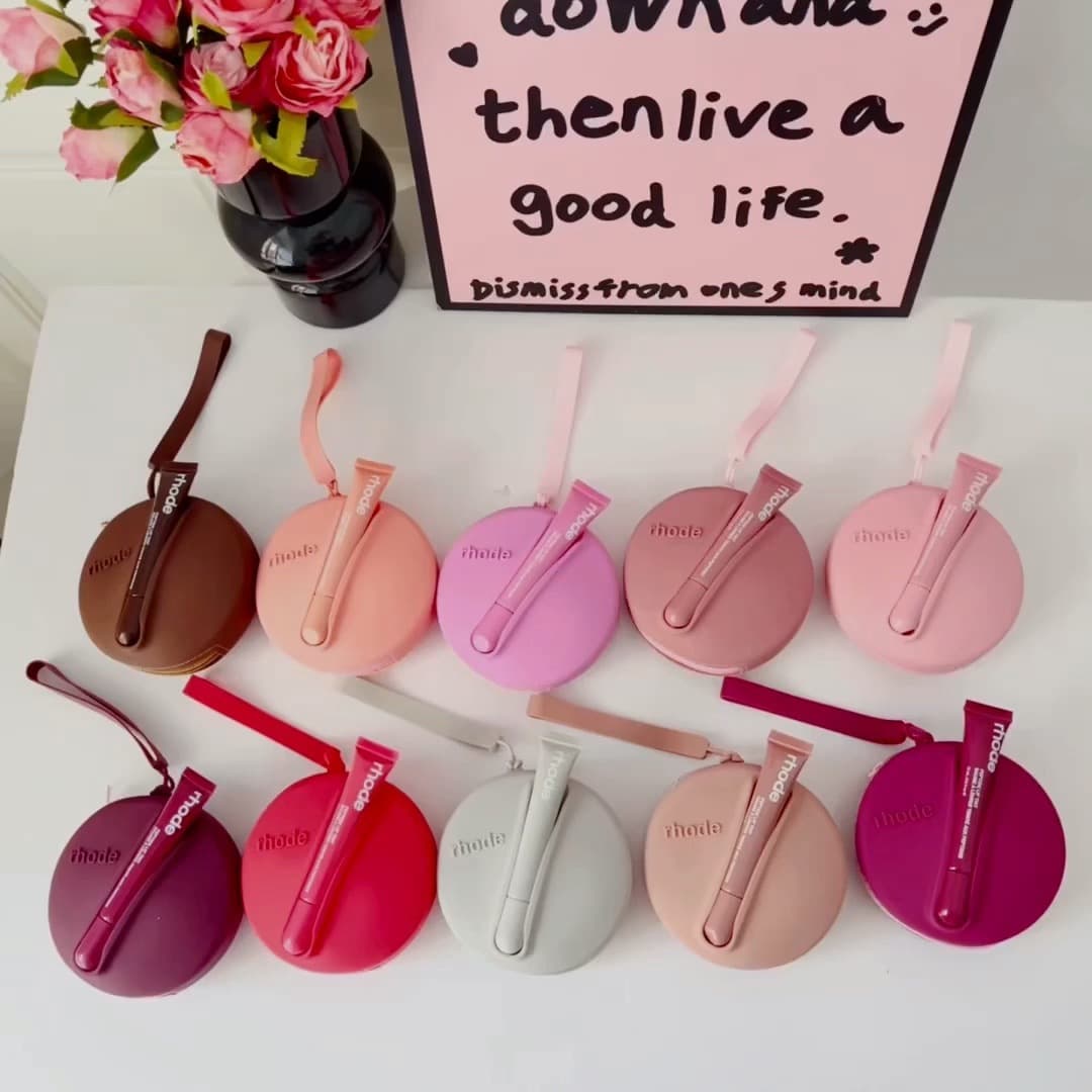 Makup bag Rhode lip gloss makeup bag square silicone storage bag makeup bag Hailey