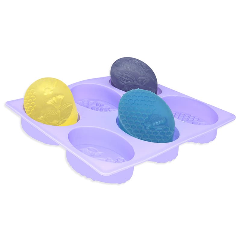 Benhaida 6-link silicone soap mold 6-link cake mold baking mold bee nest soap mold 6-hole silicone ice tray