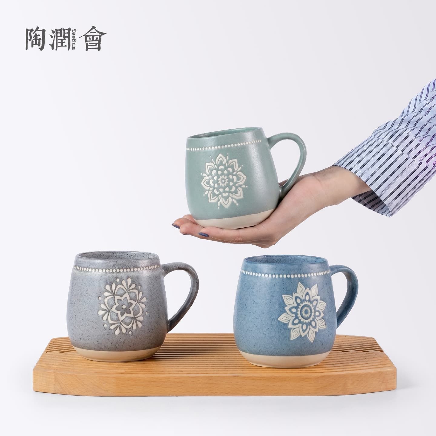 Ins Fresh Green Heart Hand-Painted Cup, Ceramic Milk Coffee Cup for Breakfast and Home Use, Stylish Gift for Best Friends