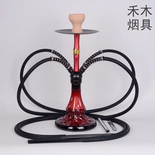 Factory Stock Arabic Foreign Trade Aluminum Medium Hookah Double Hose Hookah Four Hose Hookah