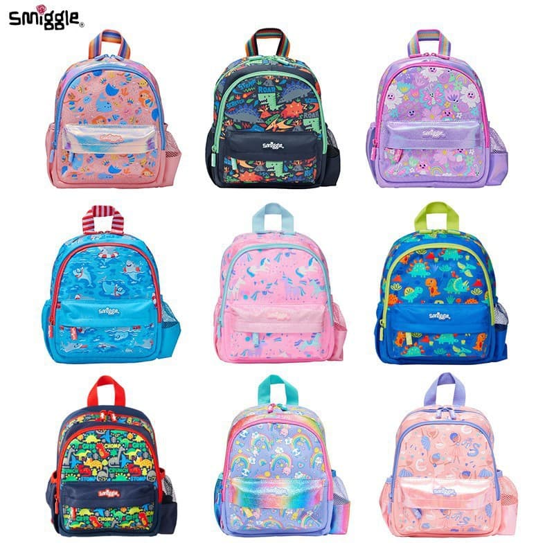Australia Smiggle Kindergarten Backpack for Boys and Girls, Small Backpack for Kids Ages 3-6, Animal Double-Shoulder Bag