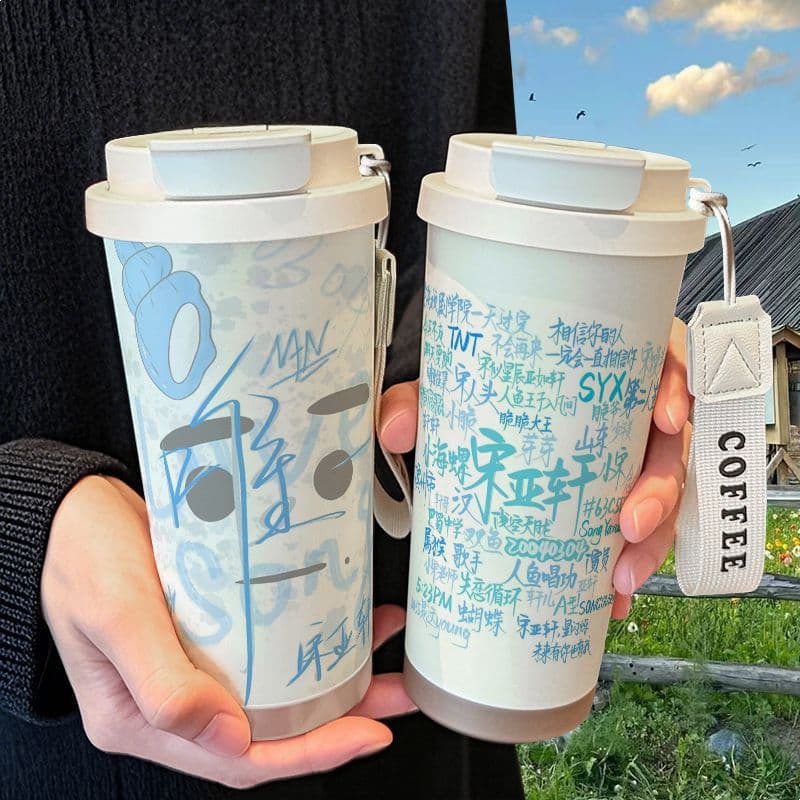 Yan Song Yaxuan Fan Support Merch Insulated Cup Figure Merch High Aesthetic Girl Stainless Steel Student High Aesthetic Straw
