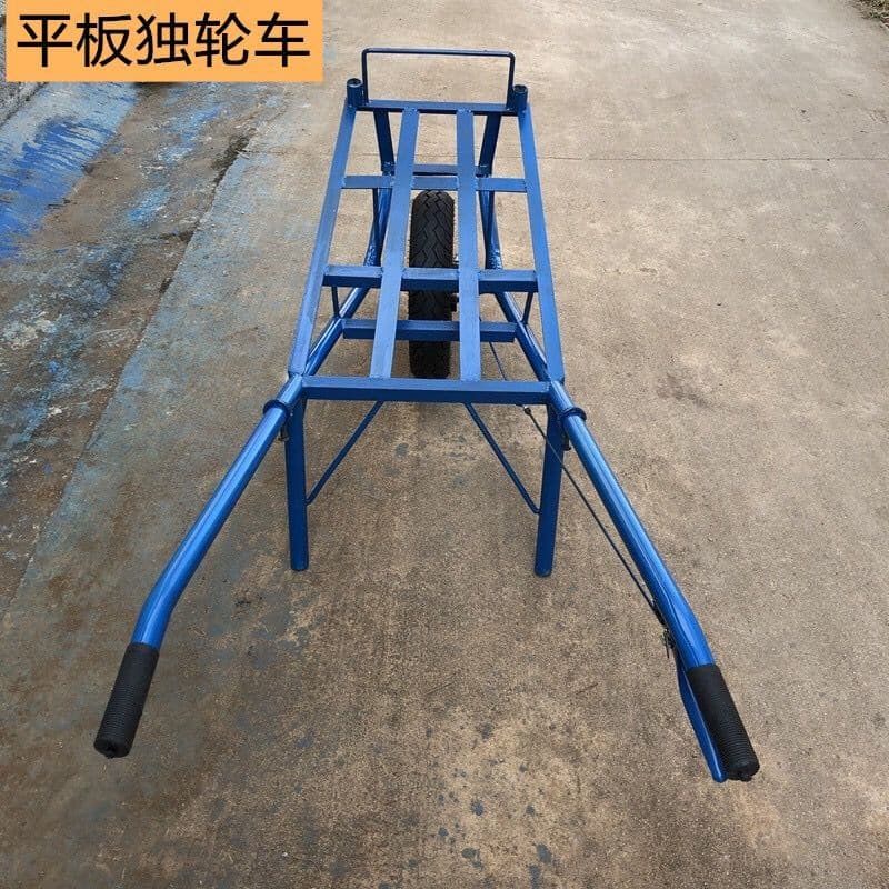Single-Wheel Hand Cart, Agricultural Trolley with Brake, Flatbed Two-Wheel Transport Cart, Orchard Hauler, Traditional "Chicken Cart