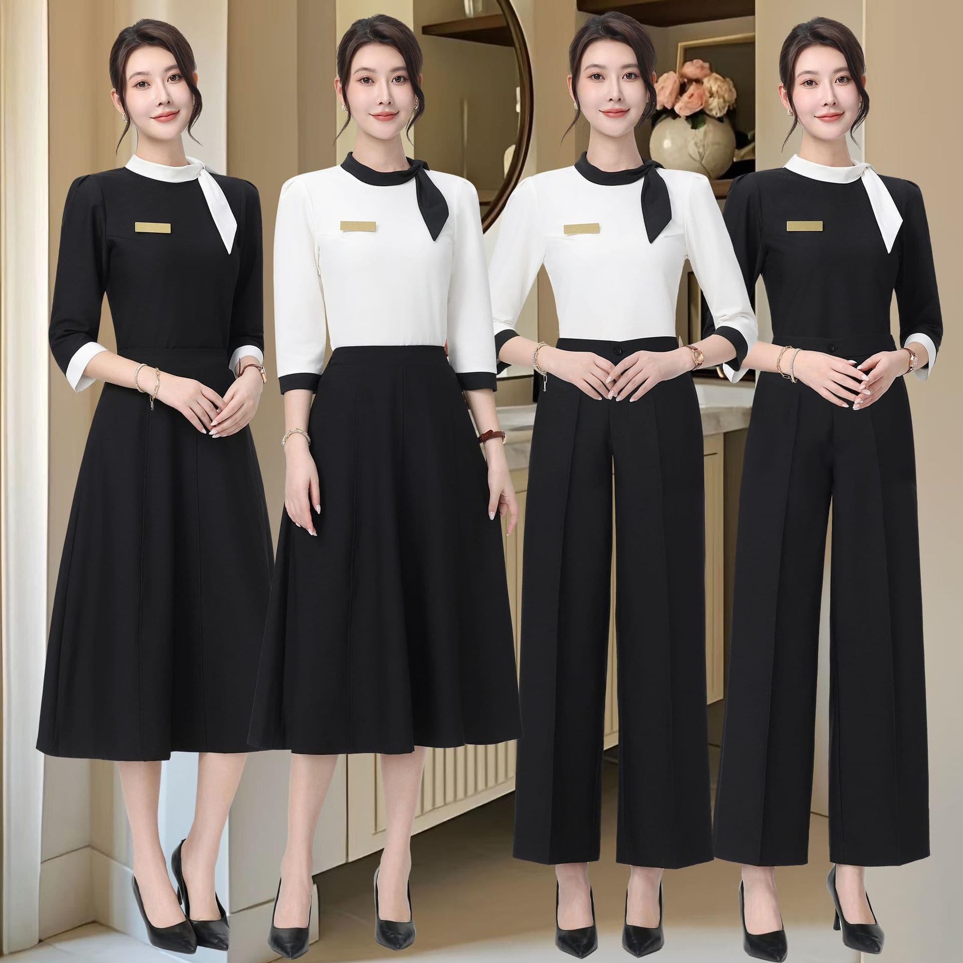 Autumn Winter Beauty Salon Uniform High-End Beautician Skin Management Care Technician Uniform Foot Massage Shop SPA Front Desk Workwear