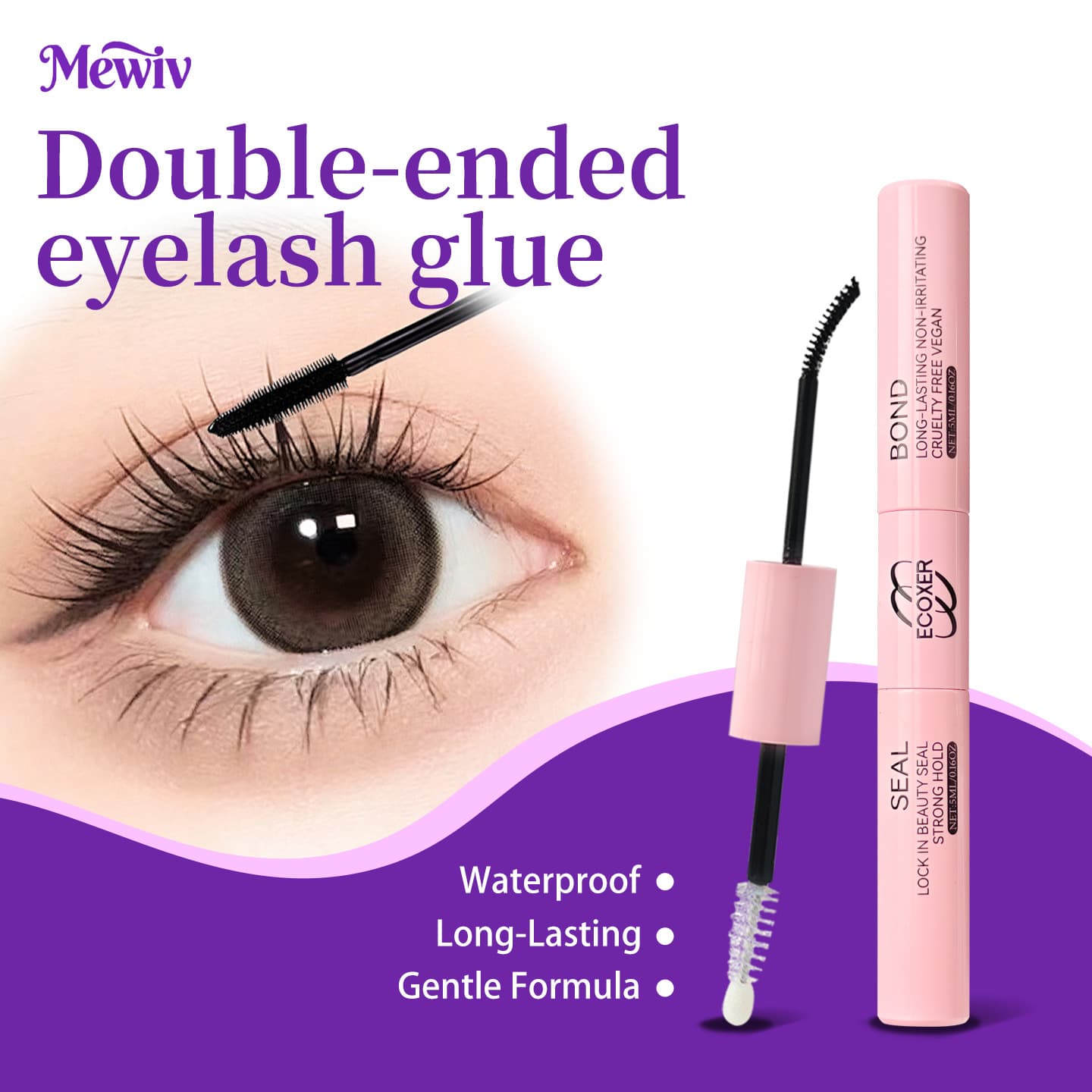 Mewiv Cross-border Trade Double-ended False Eyelash Glue Natural Long-lasting Firm Hold Makeup-proof Easy for Beginners Not Easy to Fall Off