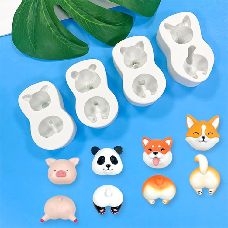 Wow Corgi Butt Mold Fox Panda Candle Mold Pig Head Aromatherapy Plaster Ornament Mold