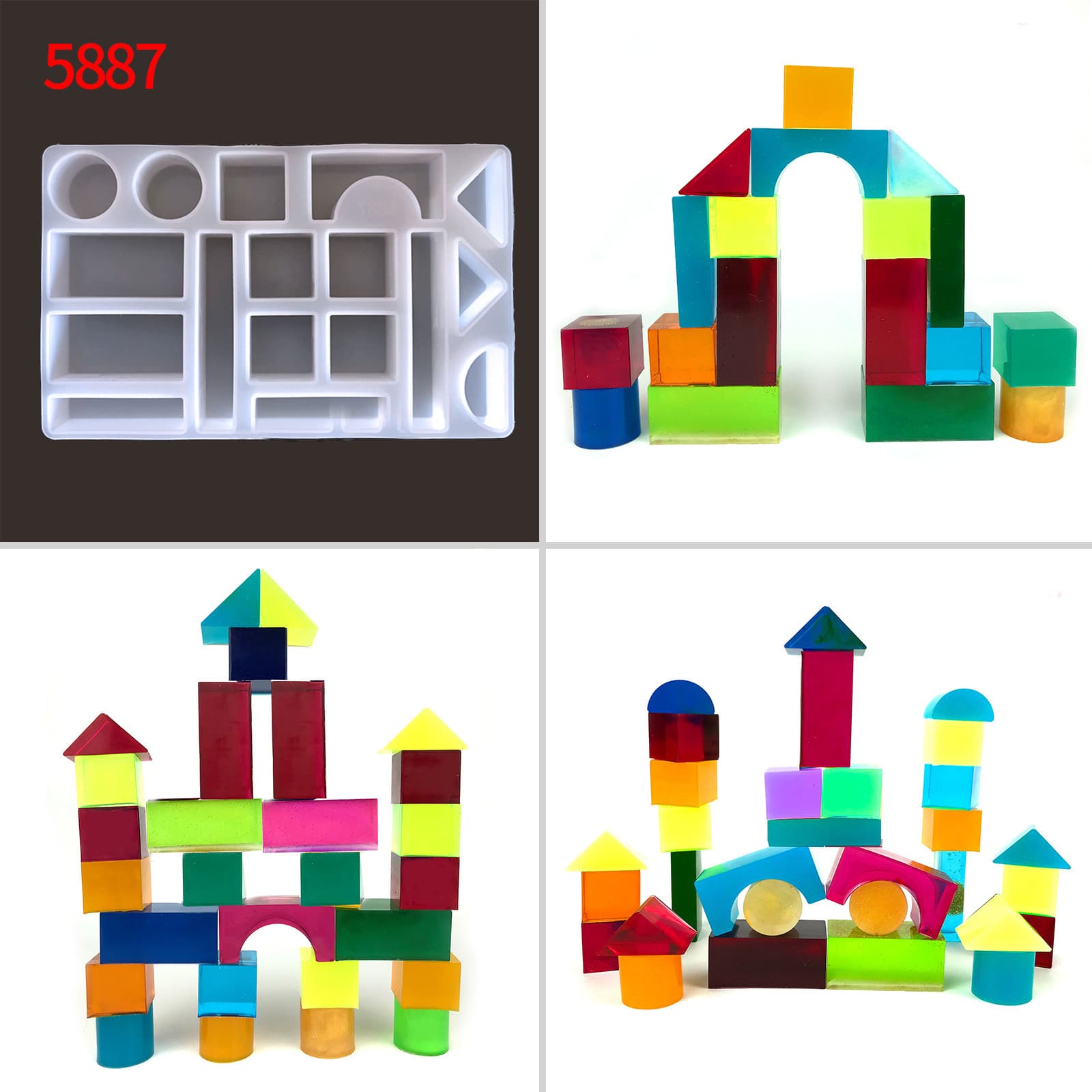Building Block Resin Mold DIY Children's Lego Stacking Game Mold Parent-Child Interactive Building Block Silicone Mold