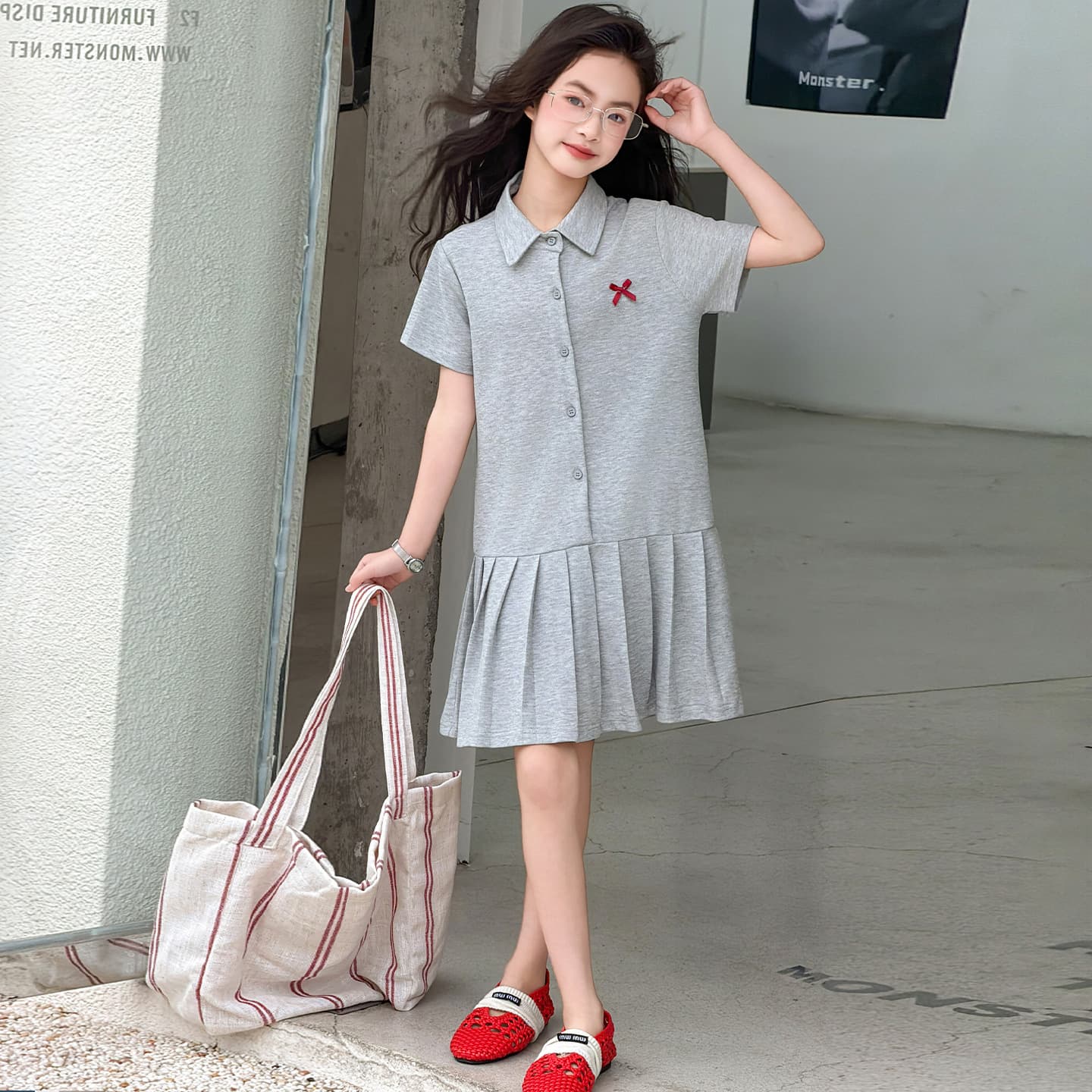 Summer Girls Short Sleeve Polo Dress Children Kids Girls Polo Shirt Sport Dress Casual Skirt Fashion
