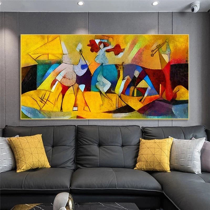 High-definition spray-painted oil painting decorative art, single-piece colorful abstract painting for hotel, home, guesthouse sofa wall hanging