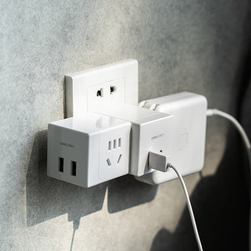 Deli 33626 Wireless Adapter Plug, USB Fast Charging Socket, Overload Protection, Multi-functional Cube Power Strip