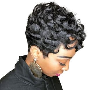 Short Wavy Wig Human Hair Xuchang Machine-Made European and American Short Wig