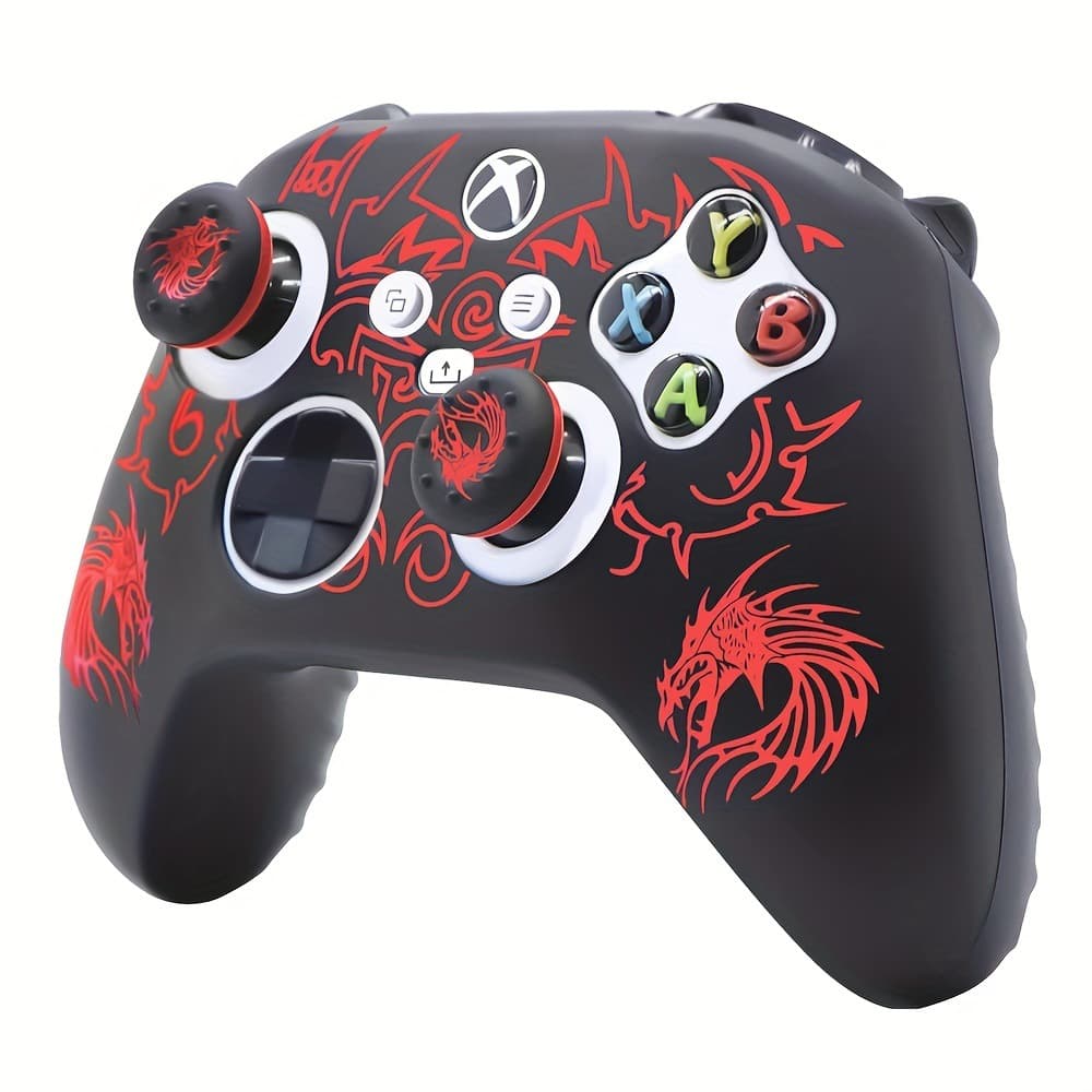 Soft Touch Silicone Protective Case for XBOX ONE Controller Gamepad with Trigger Cap, Durable Spray Oil Finish