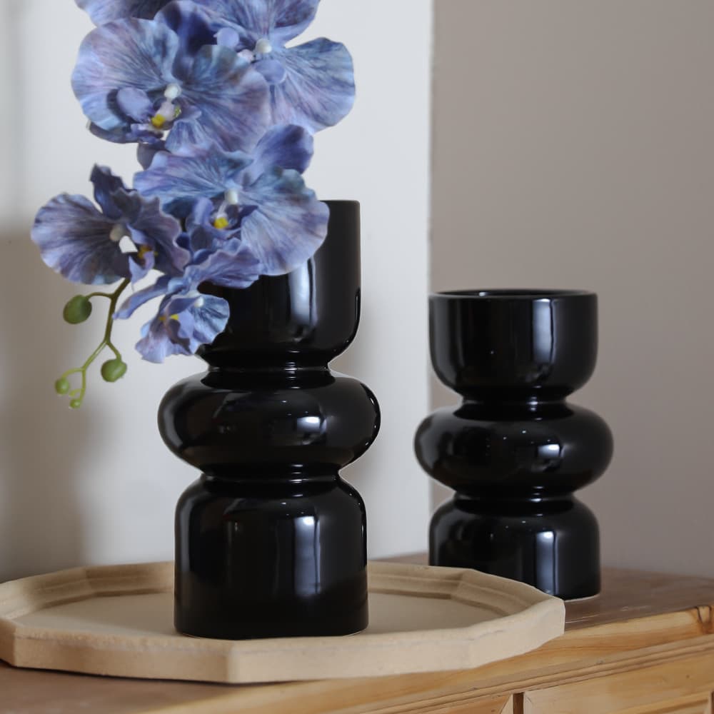 Retro ceramic vase ins style high-looking black ornaments middle-aged high-end hydroponic flower arranging device wholesale