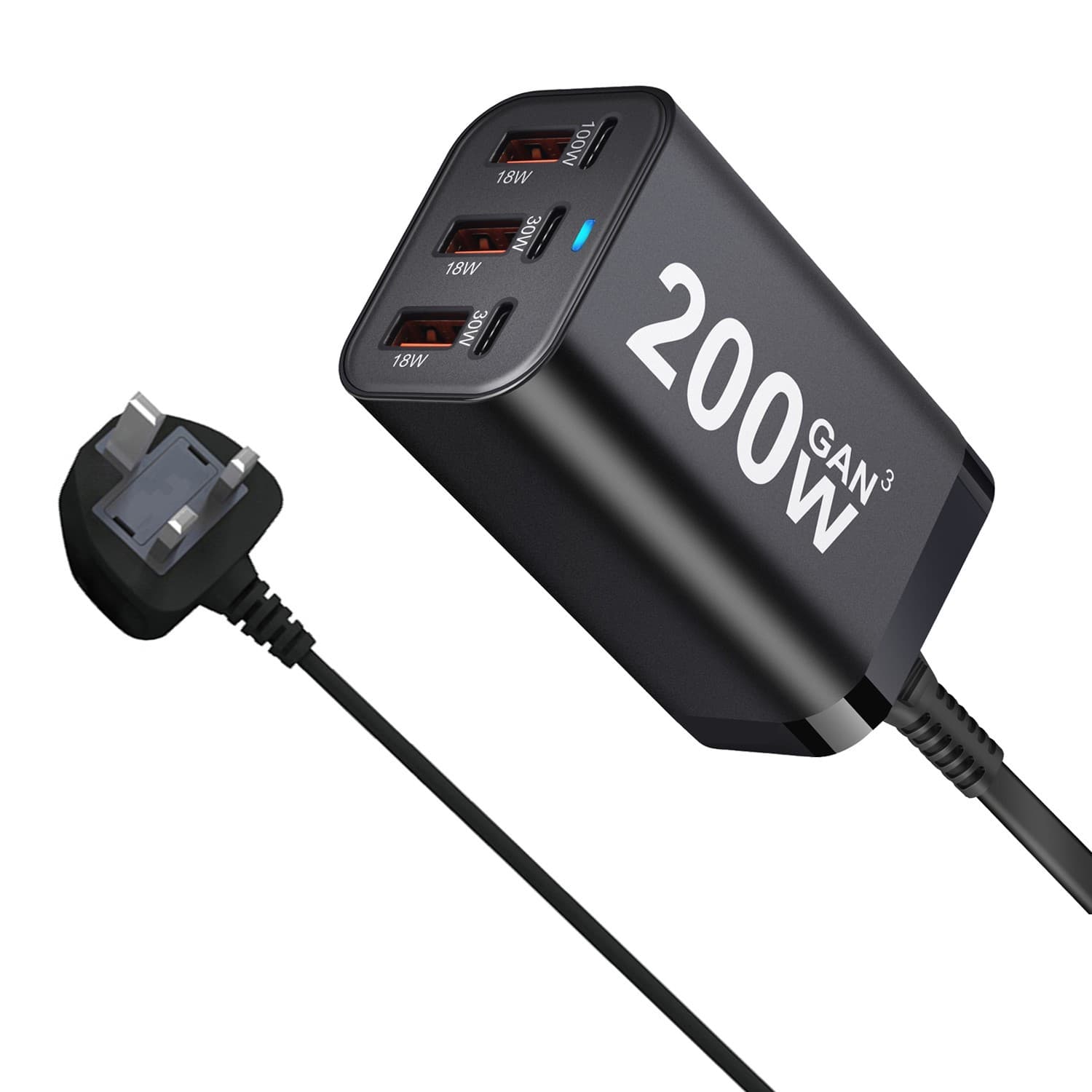 100W GaN PD Charger New Cross-Border 2A2C Desktop Charger 200W Multi-Function PD Adapter
