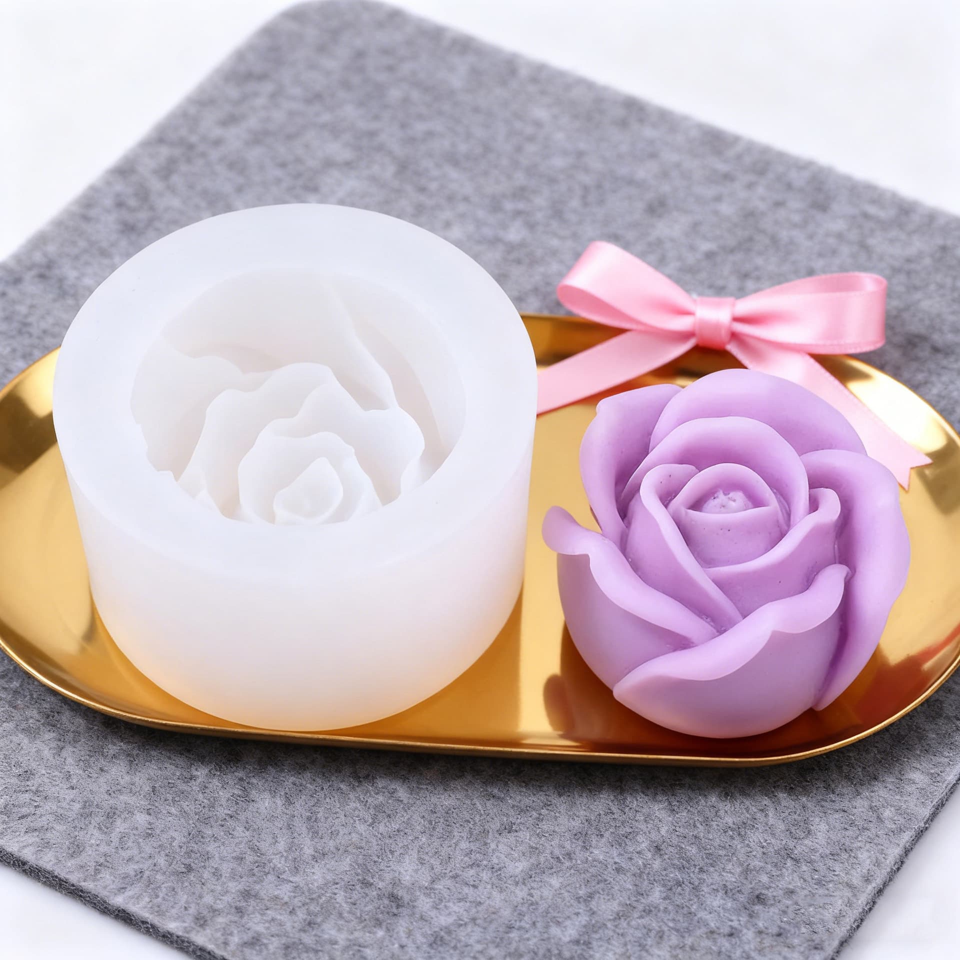 Rose Flower Silicone Mold for Handmade Aromatherapy Candles, Plaster Crafts, Soap, Chocolate, and Cake Baking Molds