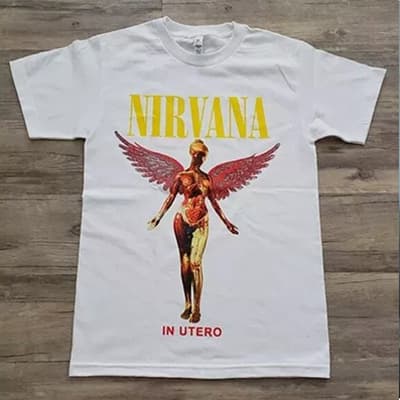 Foreign Trade Nirvvana Short-Sleeved Sports T-Shirt Round Neck Spring and Summer Black American Casual Street Fashion T-Shirt
