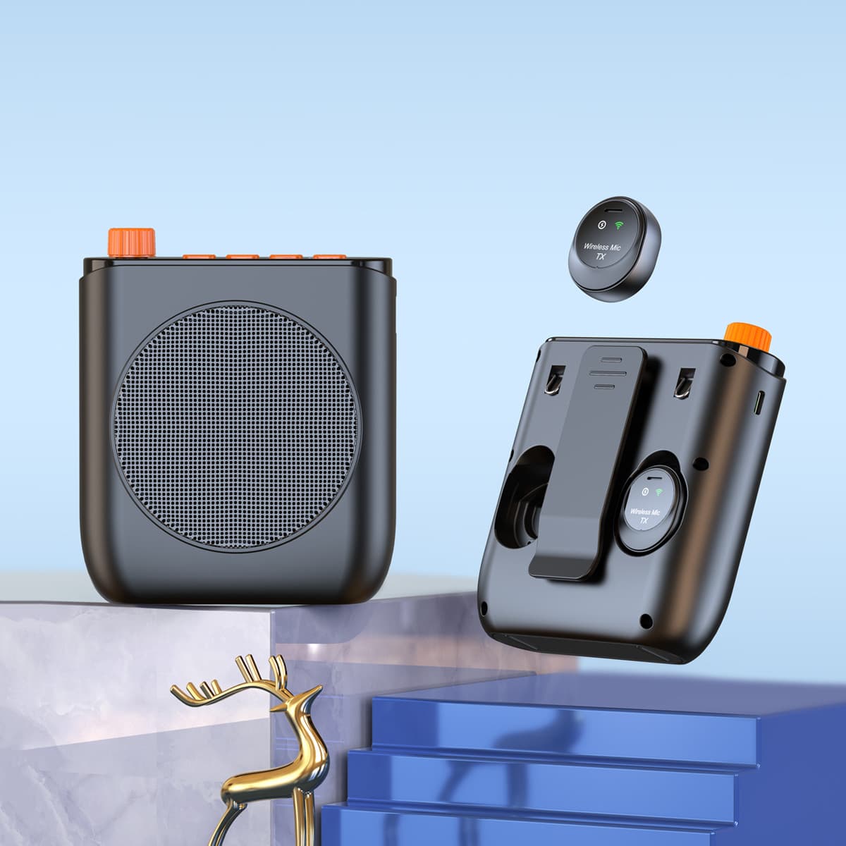 New Bee J98 Cross-Border Wireless Lavalier Microphone & Amplifier for Teachers, Tour Guides, Outdoor High-Volume Microphone