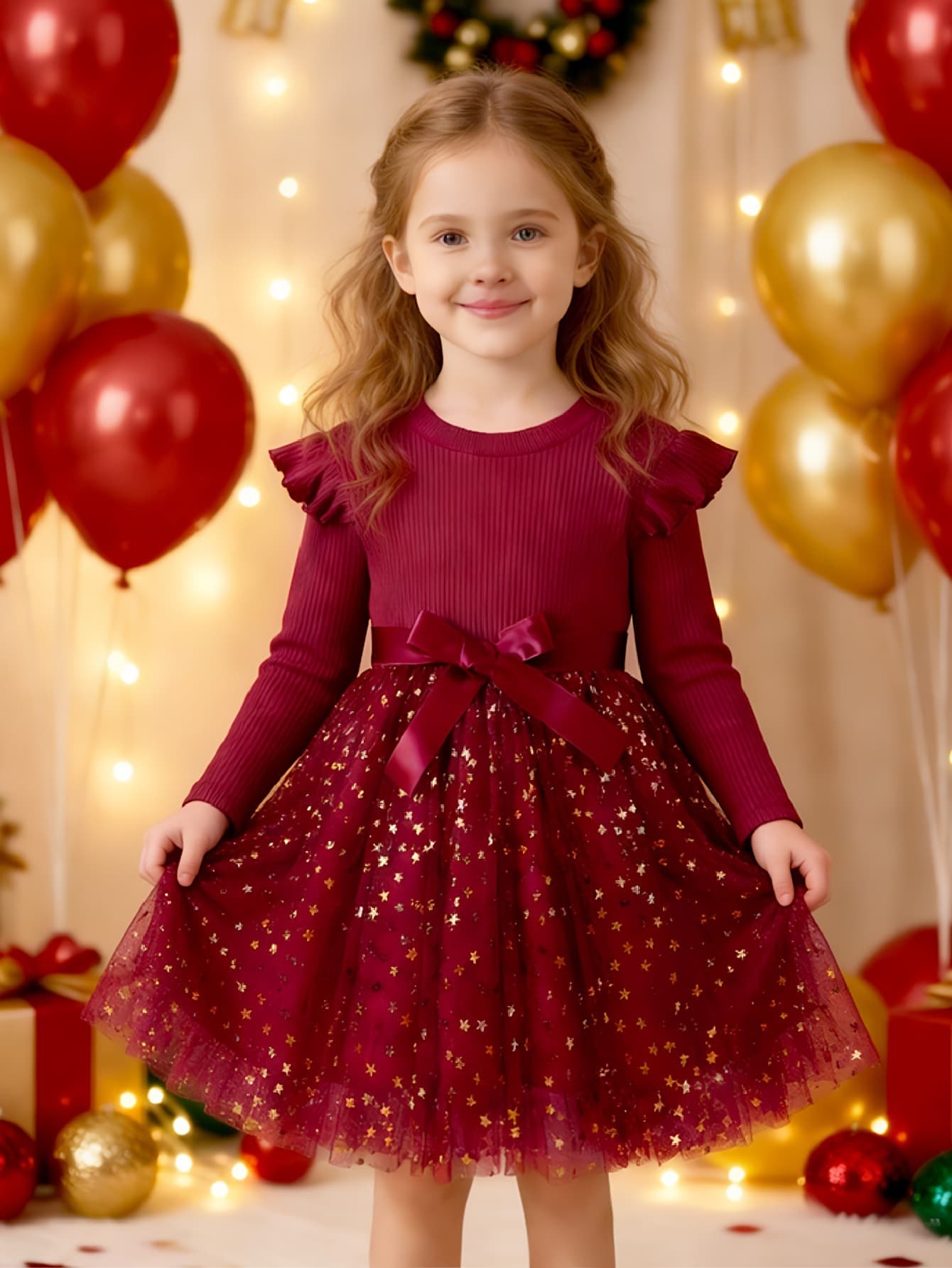 Girls Dress Autumn and Winter 2026 Children's Clothing Autumn Skirt Children's Bow Autumn Skirt Mesh Princess Skirt Fashionable
