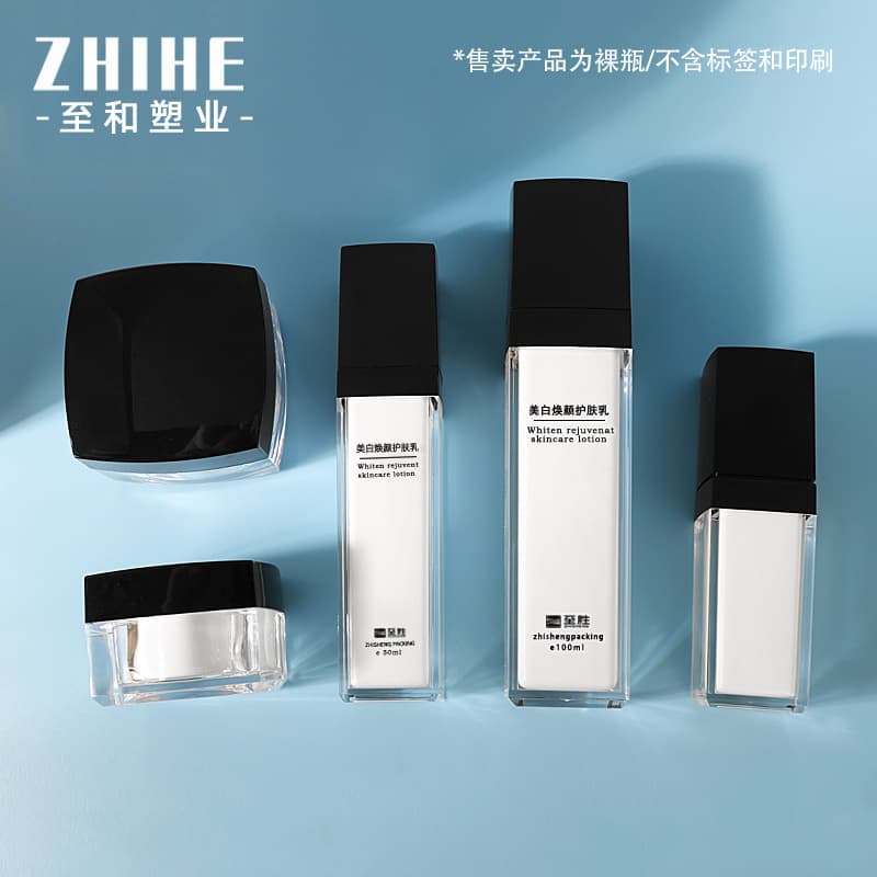 Spot cosmetics square acrylic bottle 30g/50G cream bottle 30/50/100ml push lotion bottle
