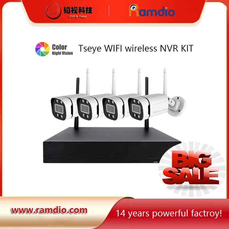 Tseye 2MP5M Cross-border 4-Channel WiFi Kit Set WiFi Camera NVR 4CH Wireless Surveillance Kit