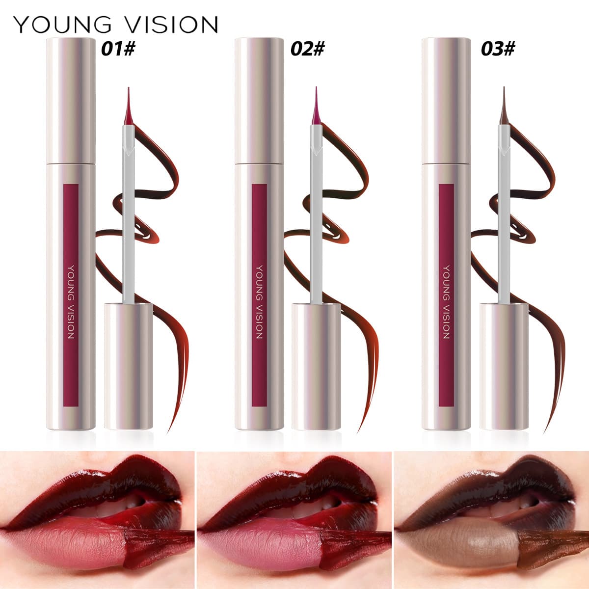 YOUNG VISION Pointed Peel-off Lip Liner Peelable Lip Liner Pen for Lip Contouring Matte Finish