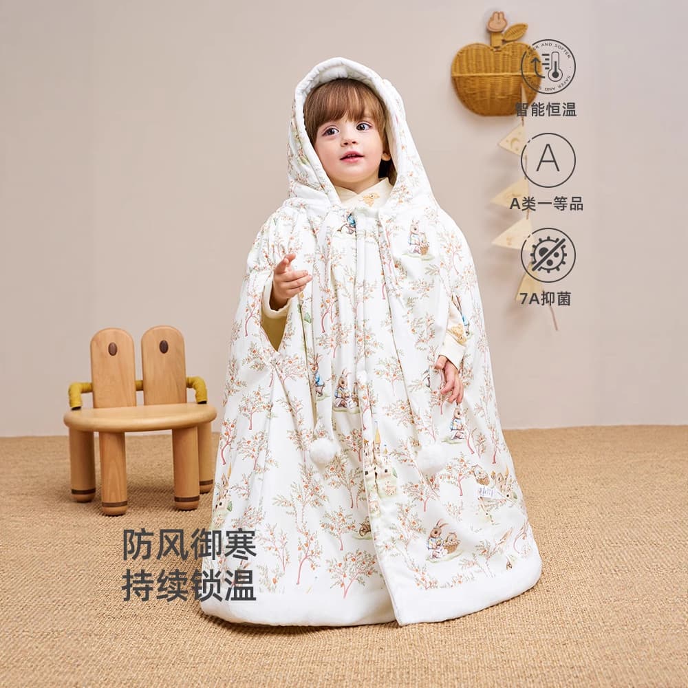Baby Cape Autumn/Winter Outing Boy's Small Cloak Children's Shawl Winter Newborn Windproof Thickened Long Style