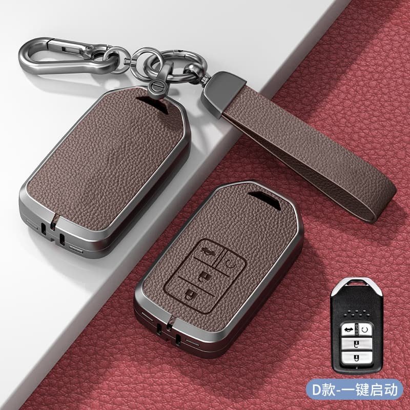High-quality Leather Key Case Cover for Honda Accord, Civic, CR-V, Vezel, Breeze, XRV, Lingpai