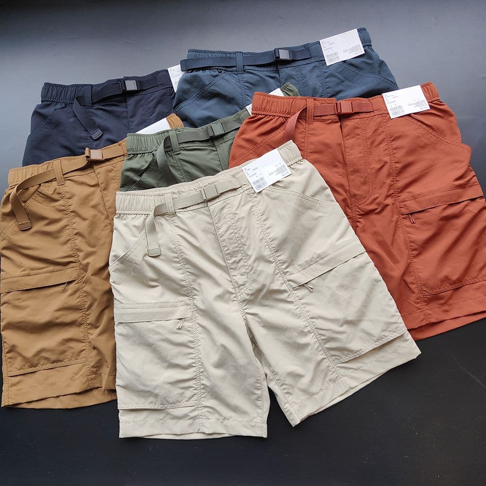Shorts men's summer thin youth workwear casual pants quick-drying solid color sports five-point pants trendy and versatile beach pants