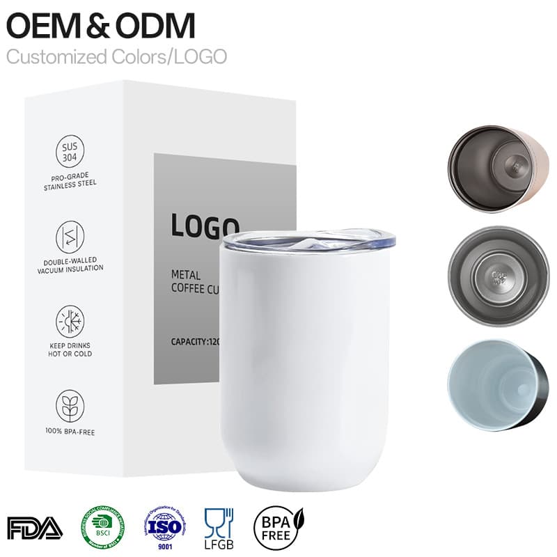 White Sublimation Simple Egg-Shaped Cup Large Belly Goose Egg Cup Stainless Steel Cup Cute Insulated Coffee Eggshell Water Cup