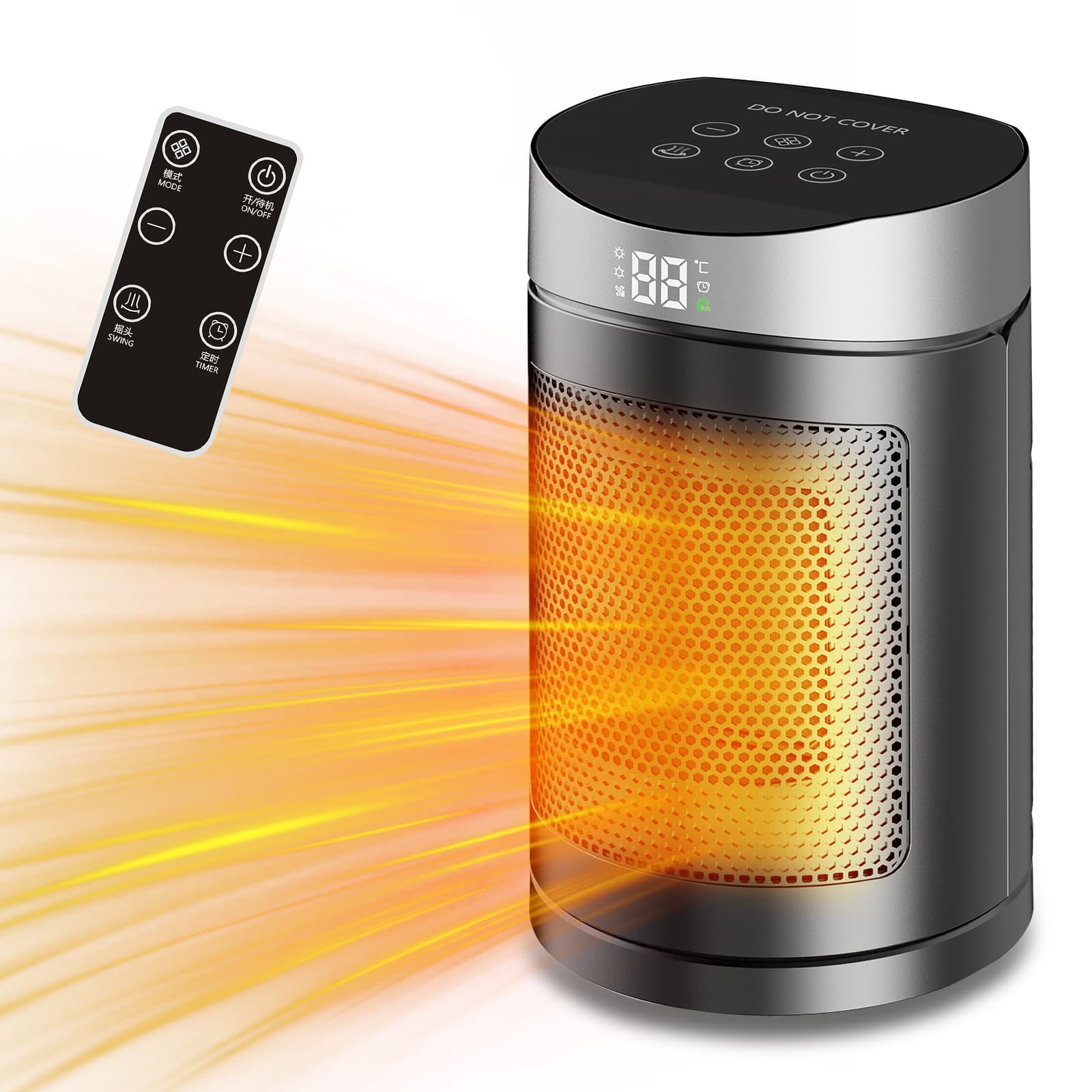 New Cross-Border Desktop Fan Heater Home Use Remote Control Timer Electric Heater Wholesale Small Fast Heating Quiet Heater
