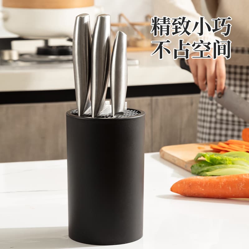 Knife Storage Rack Kitchen Supplies Tool Holder Multi-functional Plastic Household Knife Box Black Advanced Western-style Knife Cartridge