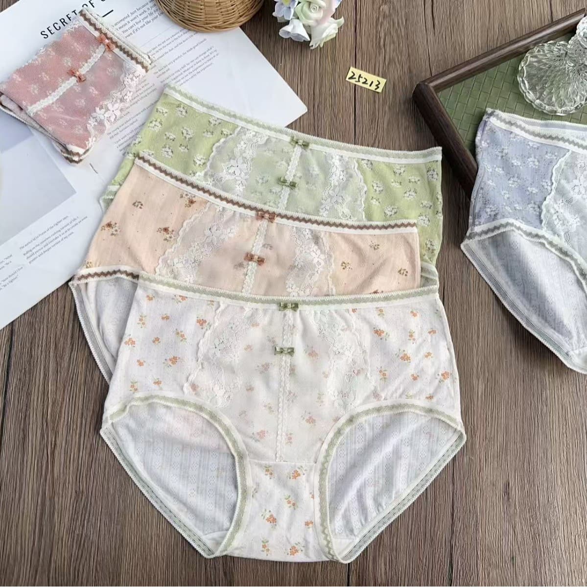 25213#60s Modal Summer Retro Pastoral Style Women's Underwear