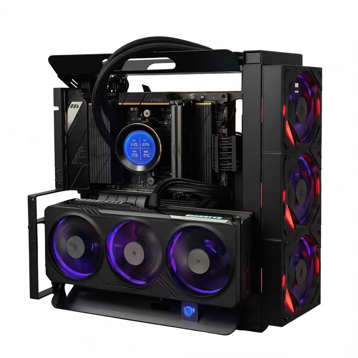 Open chassis 240/360 water-cooled air-cooled ATX/matx rack graphics card vertically mounted computer host small chassis