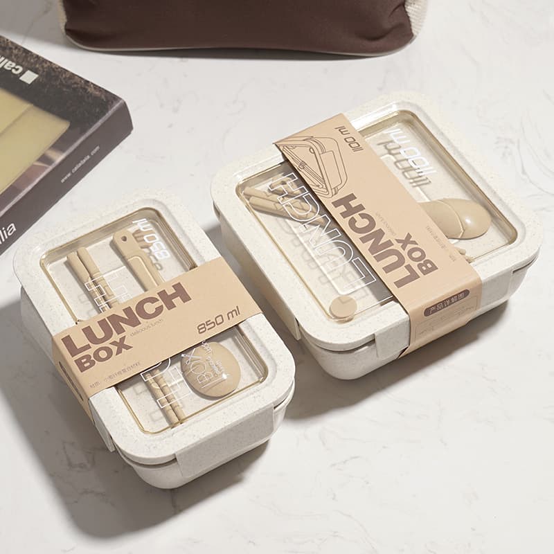 Simple Student Lunch Box, Microwave-Safe, Bento Box for Office Workers, Light Meal, Fat-Reducing, Divided Lunch Box for Women