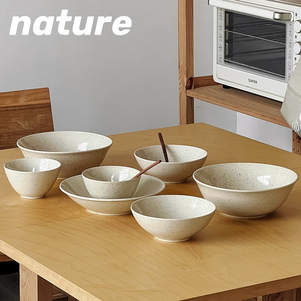 Original cream dot tableware set rice bowl vegetable bowl soup bowl large bowl glossy home Chinese style