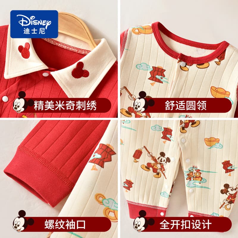Disney Baby Romper Pure Cotton Newborn Underwear Sleepwear Newborn Full-Month Baby Crawling Suit Onesie