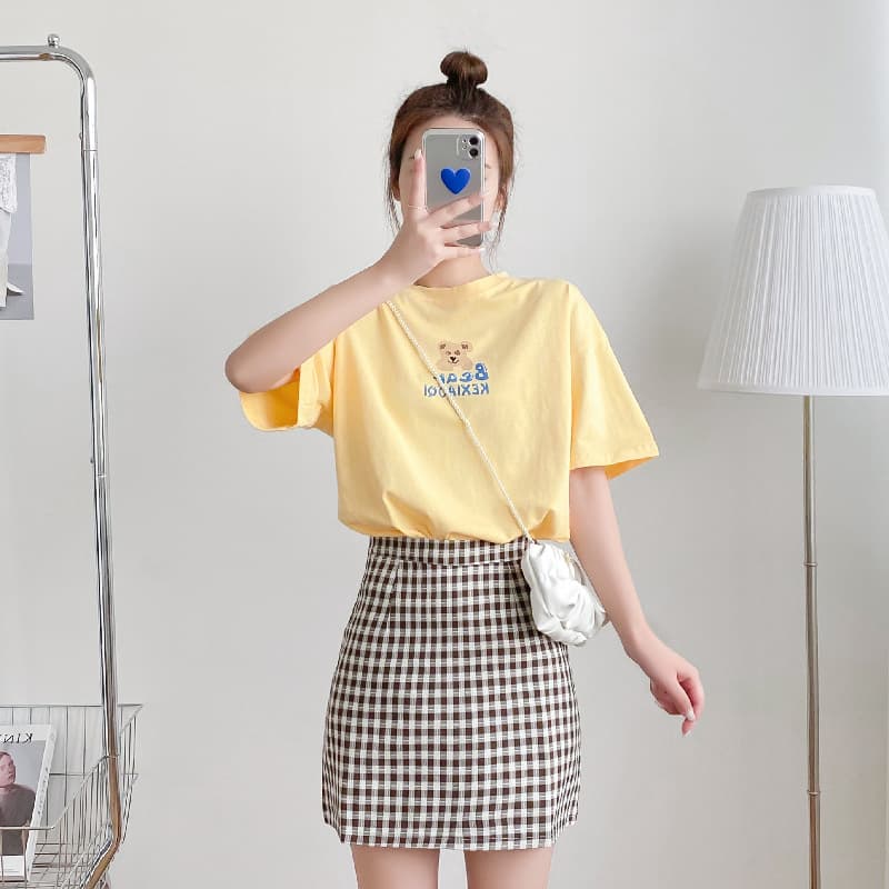 9164 Maternity Nursing Nightgown Summer Short Sleeve Loose Thin T-Shirt Dress Postpartum Nursing Wear Fashion