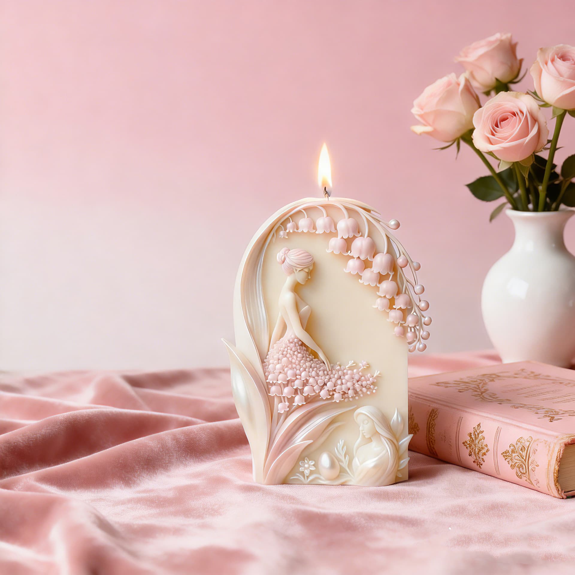 Wenxin Lily of the Valley Dreamy Aromatherapy Candle Fragrance Ornament Bedroom Gift Souvenir Silicone Mold DIY Handmade Wholesale