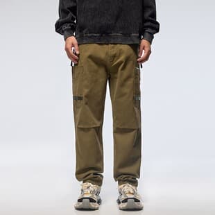Heavyweight Pure Cotton Casual Pants Men's Fall American Retro Trendy Multi-Pocket Cargo Pants Men's Loose Tapered Long Pants