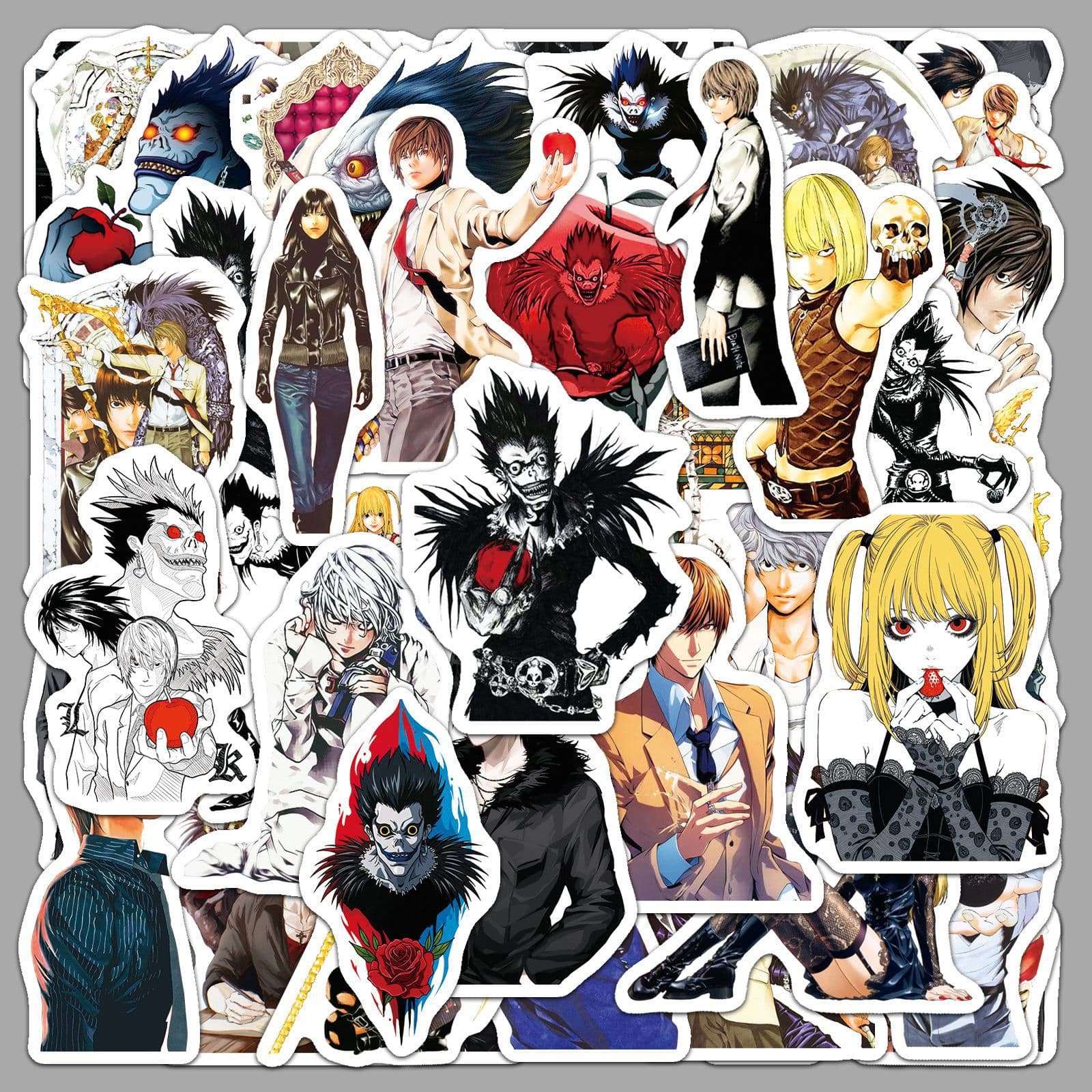 50pcs Death Note Stickers Anime Death Note Light Yagami Waterproof Decals for Laptops, Notebooks, and Tumblers