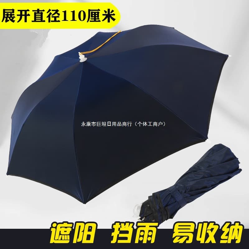 Head-Worn Umbrella Hat, Fishing Umbrella Hat, Large Foldable Overhead Sun Protection Fishing Gear Cap with Wide Brim Shade