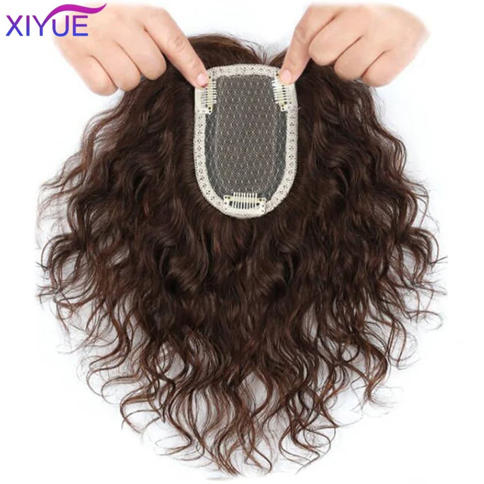 Women's Hair Topper for Crown, Covers Gray Hair, Air Bangs Hairpiece, Synthetic Straight Hair Volume Enhancer, Factory Wholesale