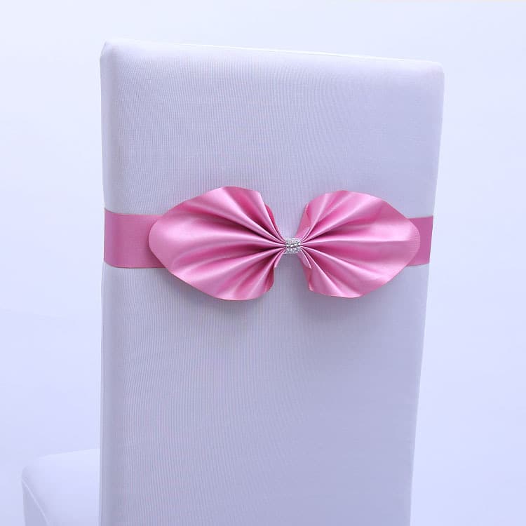 Hotel wedding events, chair back flowers, wedding props, banquet chair back decorations, chair covers, elastic satin ribbons and bows.