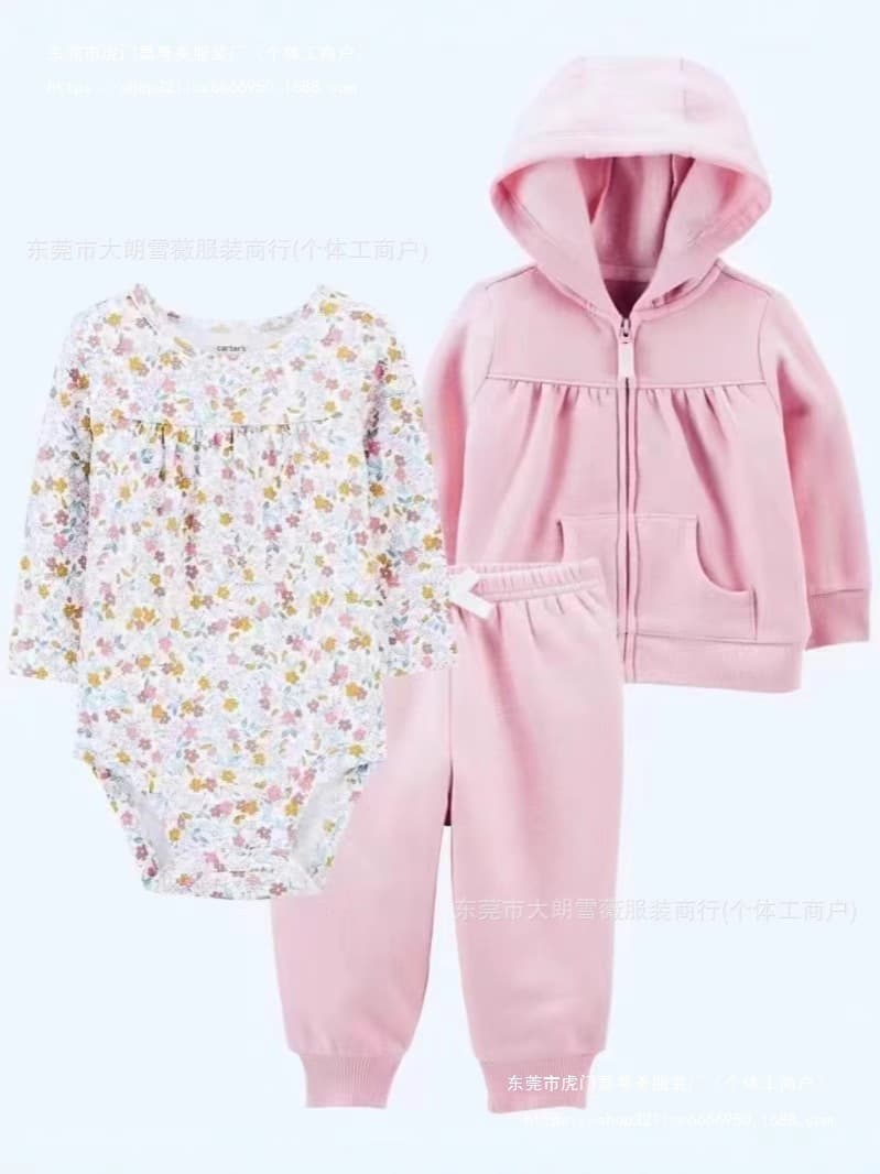 Carter patpat new spring and autumn children's sweatshirts for boys and girls hooded long-sleeved baby children's sweatshirt three-piece set