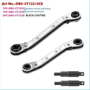 Air Conditioning Repair Hand Ratchet Wrench CT122 Series Square Drive Wrench Set 1/4-3/16-5/16-3/8
