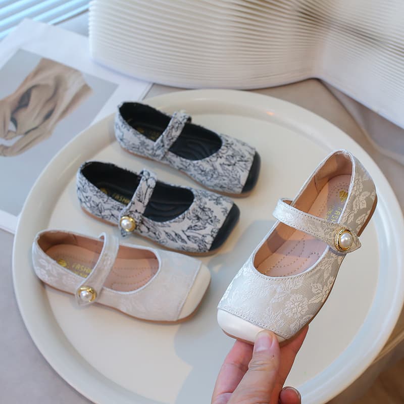 2024 Early Autumn New Children's Shoes, Girls' Fashion Single Shoes, Chinese Style Embroidered Princess Shoes, Mary Jane Shoes, Kids' Hanfu Shoes