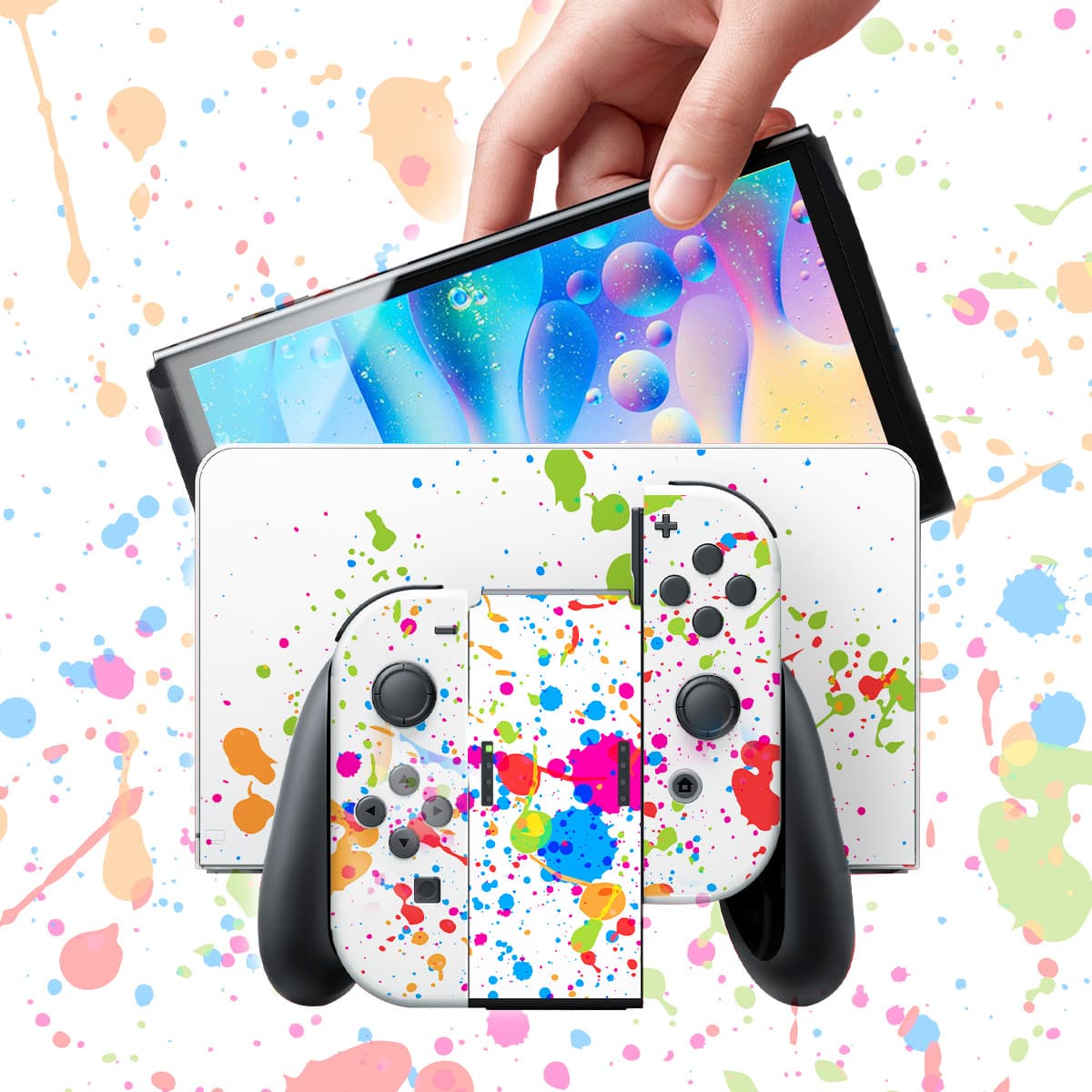 Cartoon Anti-Scratch Protective Sticker for Nintendo Switch OLED Game Console
