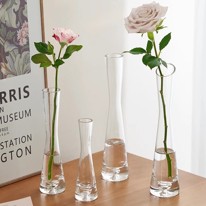 Hydroponic Mini Flower Hotel Ornaments Single Ins Style Vase Glass Transparent Flower Arrangement Scandinavian Small
