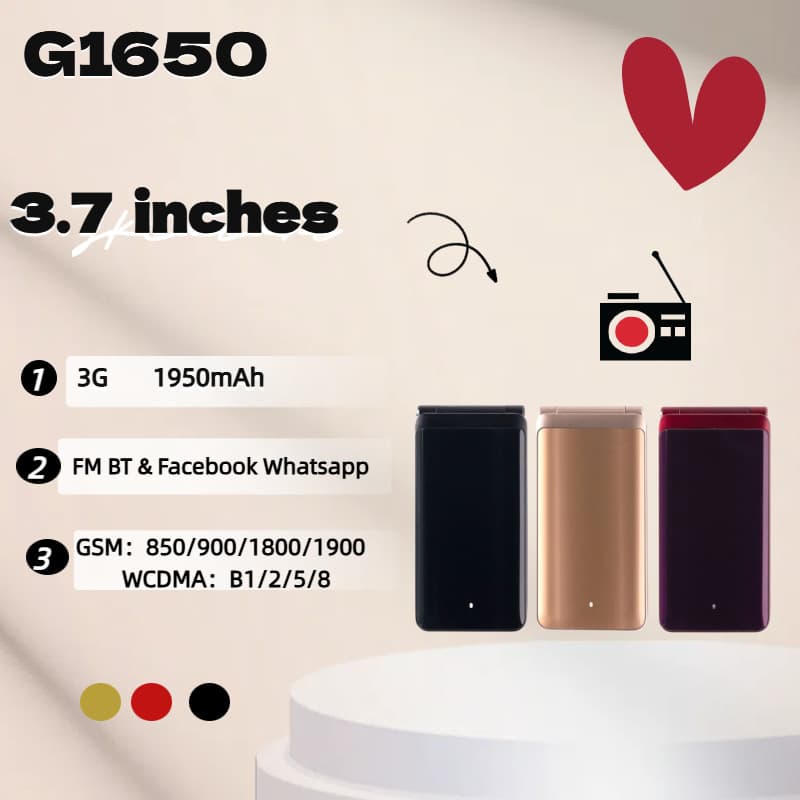 Cross-border Export SM-G1650 Smartphone Loud & Large Font Flip Keypad Senior Phone Android Export Phone