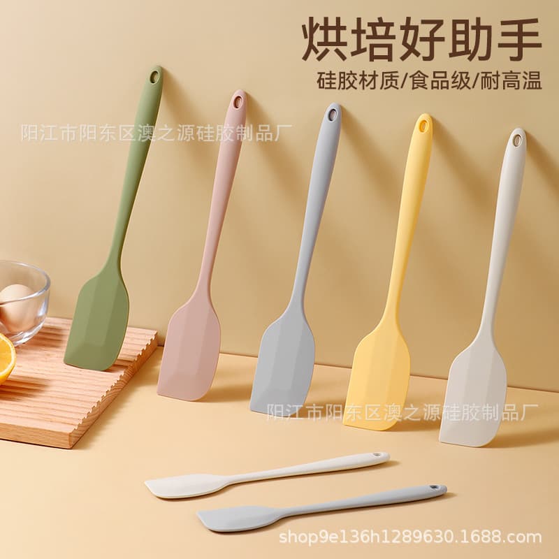 Large and Small Size Integrated Silicone Scraper, Temperature Resistant Silicone Spatula, Cream Cake Spatula, Baking Blade, Baking Tool